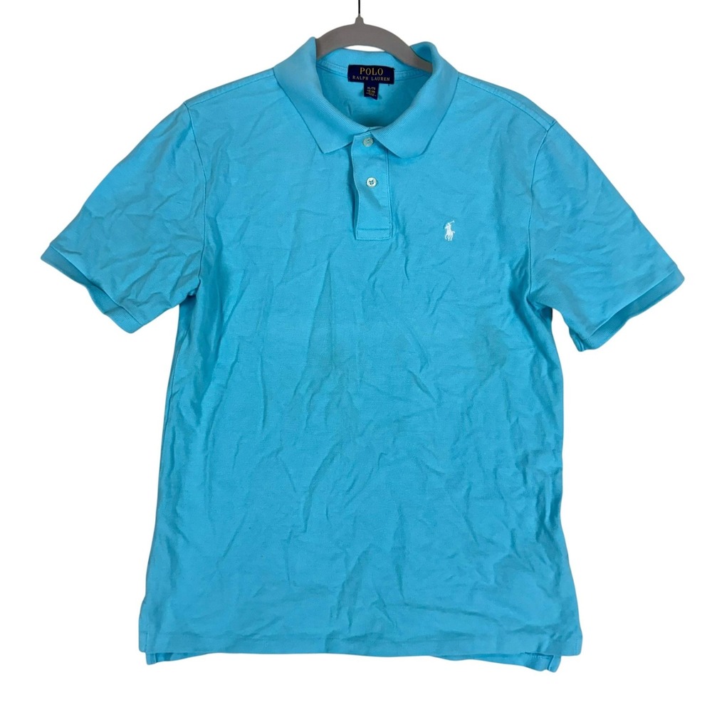 Polo Ralph Lauren Polo Shirt Boys XL 18-20 Blue Embroidered Pony Cotton Pique
